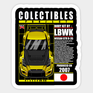 JDM LIBERTYWALK NISSAN GTR R-35 YELLOW Sticker